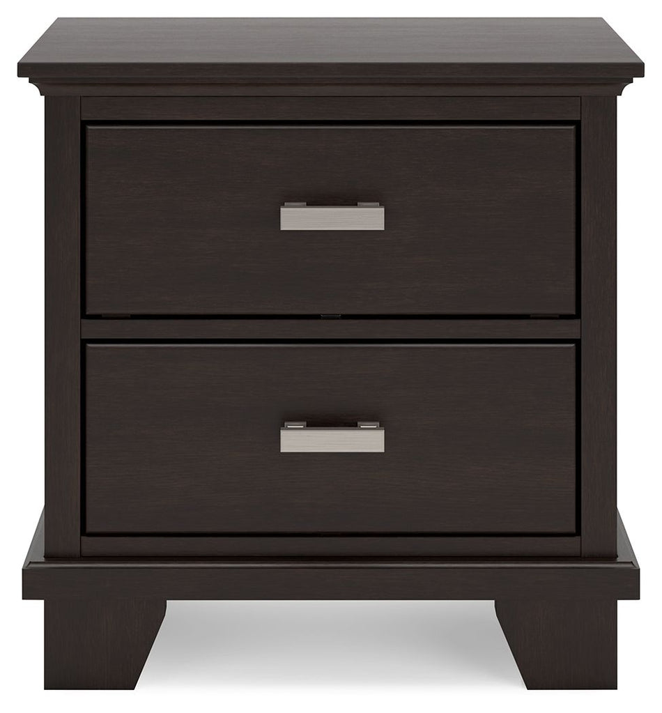 Covetown - Two Drawer Night Stand - Dark Brown
