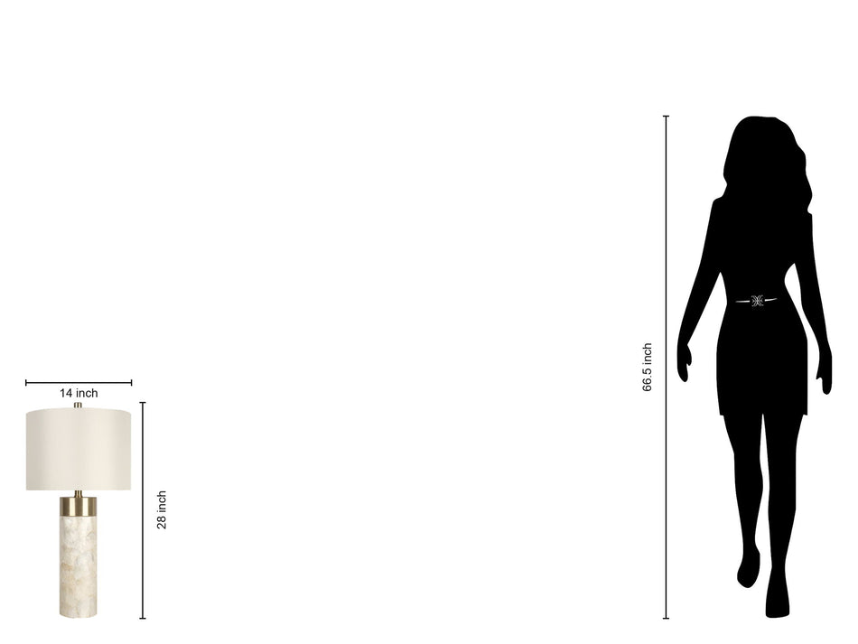 "Luminous Shell" Shell And Metal Table Lamp (Set of 2) - Natural Shell / Soft Gold