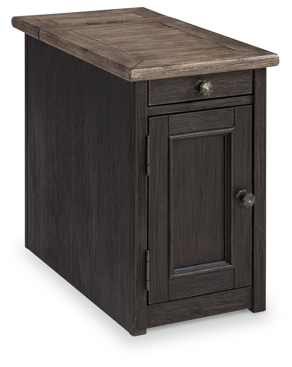 Mesa auxiliar con silla Tyler - Marrón grisáceo/Negro