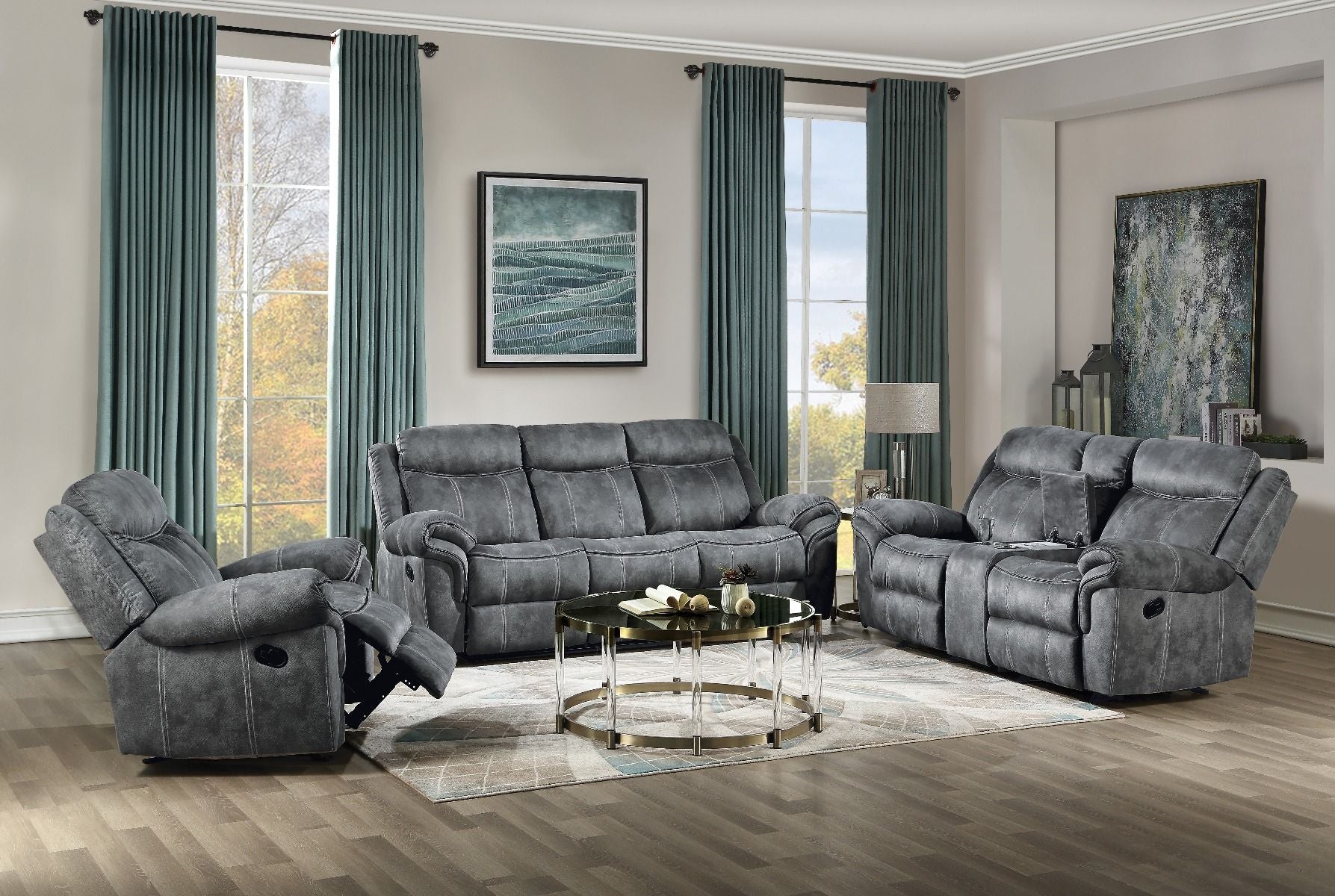 Zubaida - Loveseat con base USB y consola (planeador y movimiento)