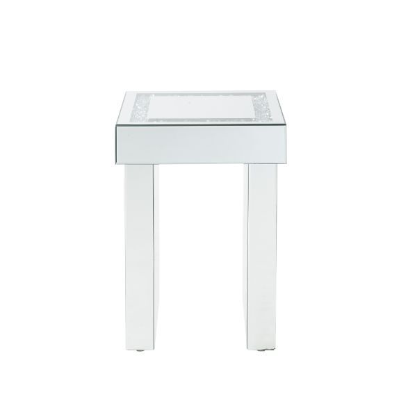 Noralie - Mesa auxiliar - Espejo y diamantes falsos - Madera