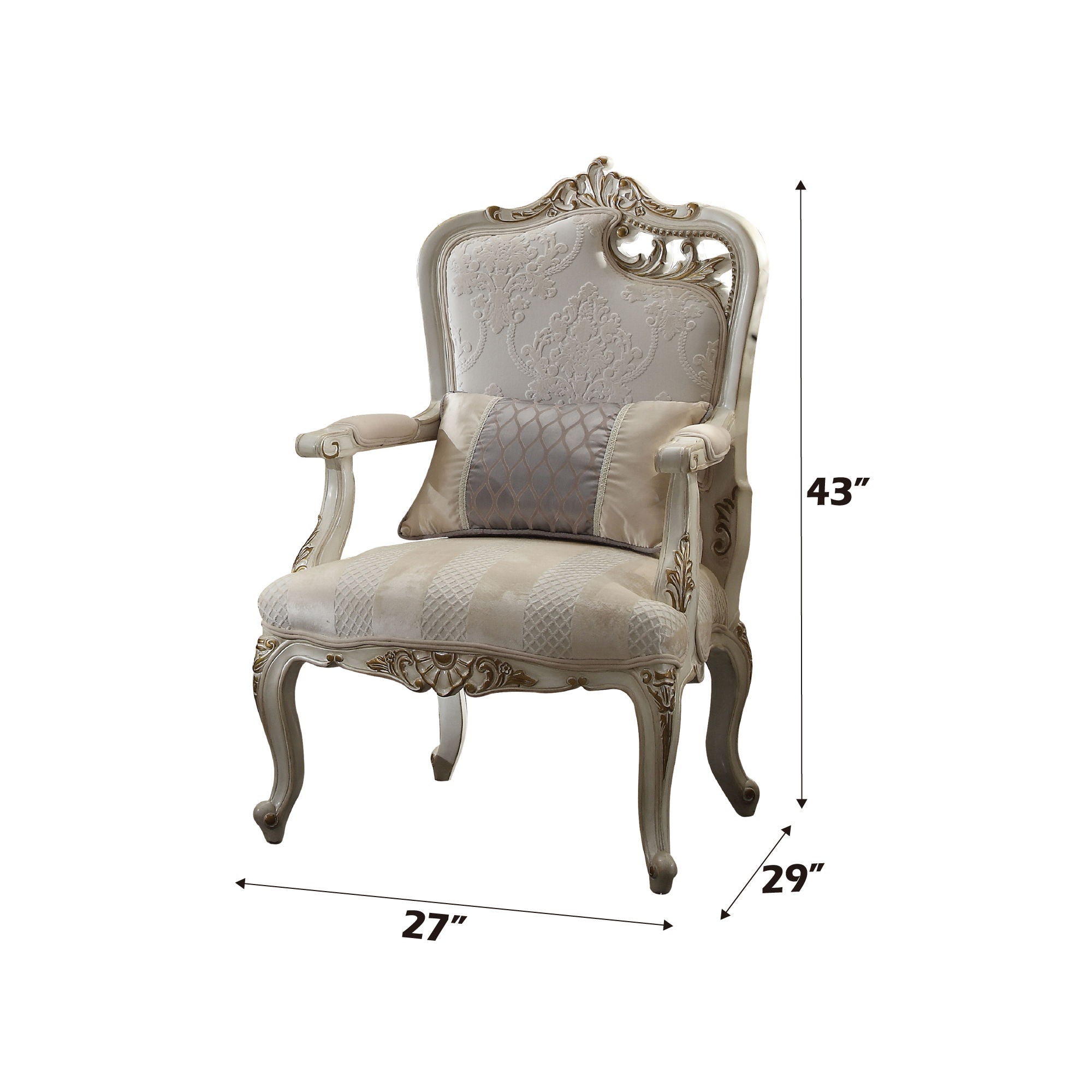 Picardía - Silla - Tela y Perla Antigua - 43"