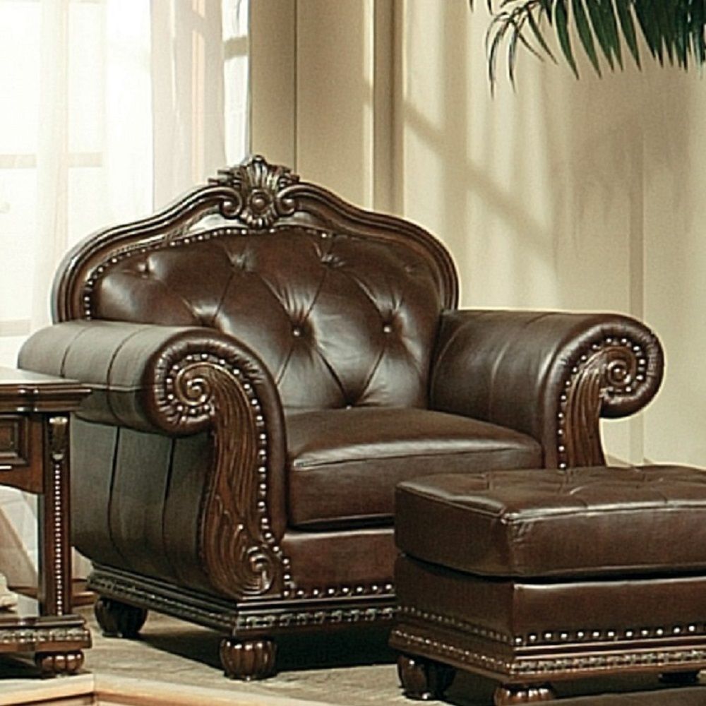 Anondale - Silla - Cuero de grano superior color espresso a juego