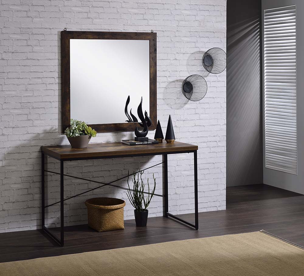 Mesa consola Bob - Acabado en roble desgastado y negro