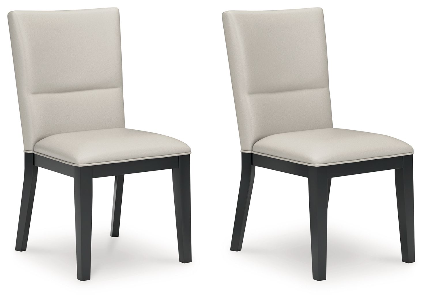 Glinari - Taupe / Negro - Silla de comedor tapizada (juego de 2)