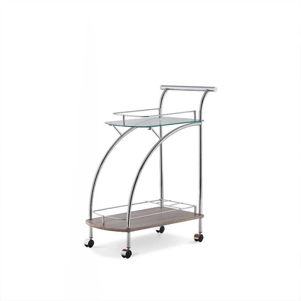 Badin - Carrito de servicio - Cromado y vidrio transparente