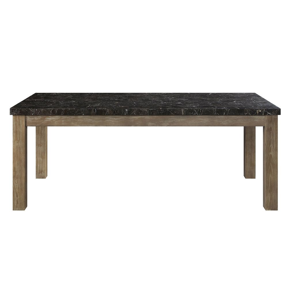 Charnell - Mesa de comedor - Acabado en mármol y roble