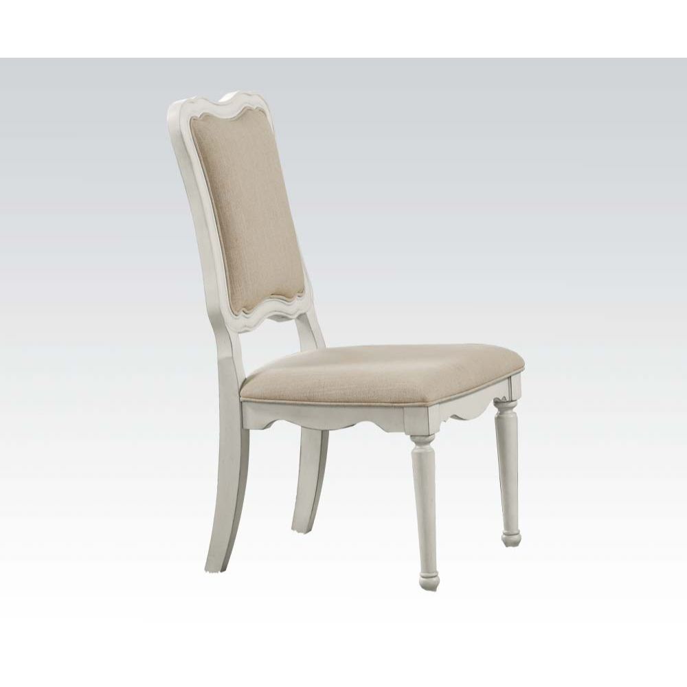 Morre - Silla - Lino Beige y Blanco Antiguo