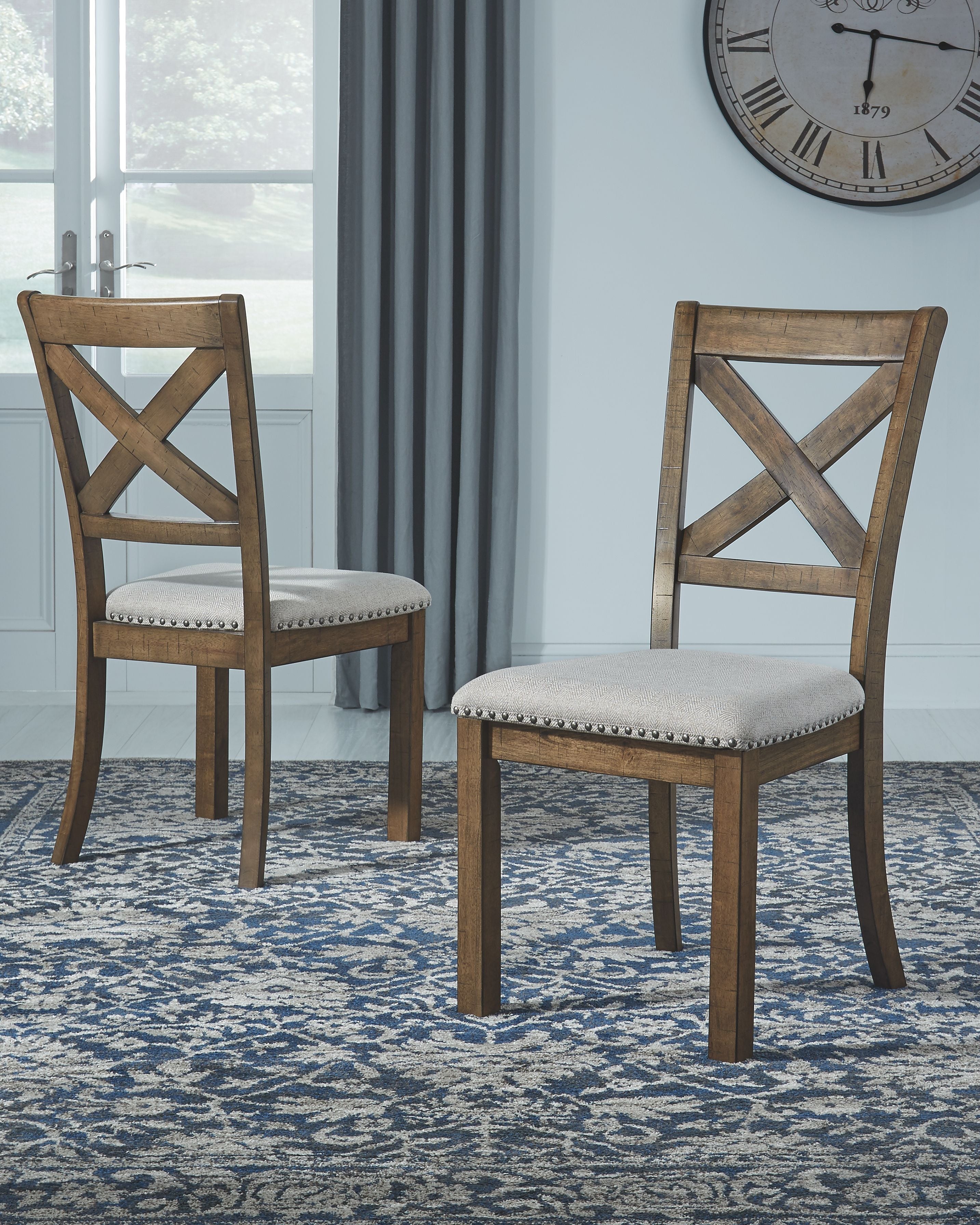 Moriville - Beige - Silla auxiliar de comedor UPH (juego de 2)