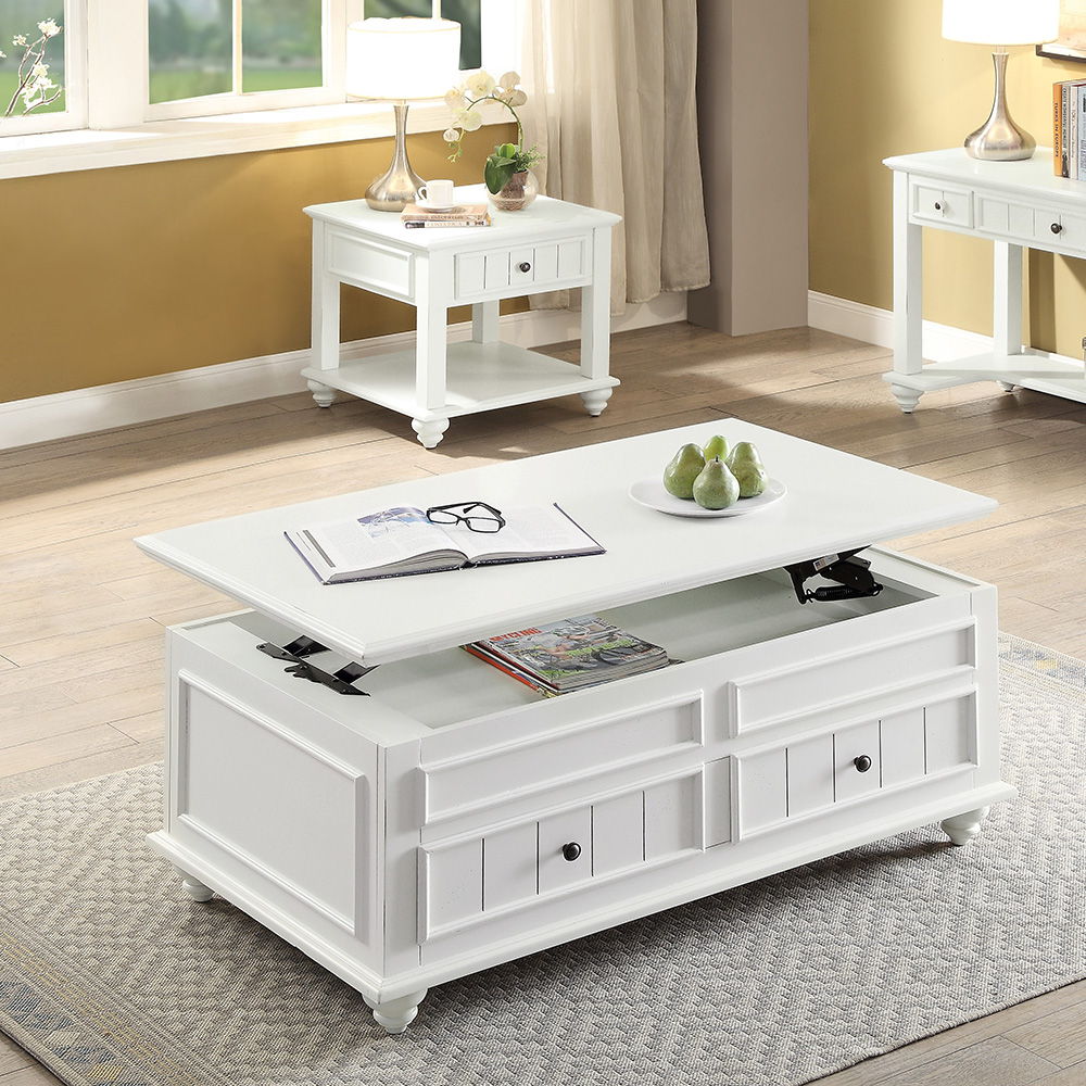Natesa - Mesa de centro - Lavado en blanco