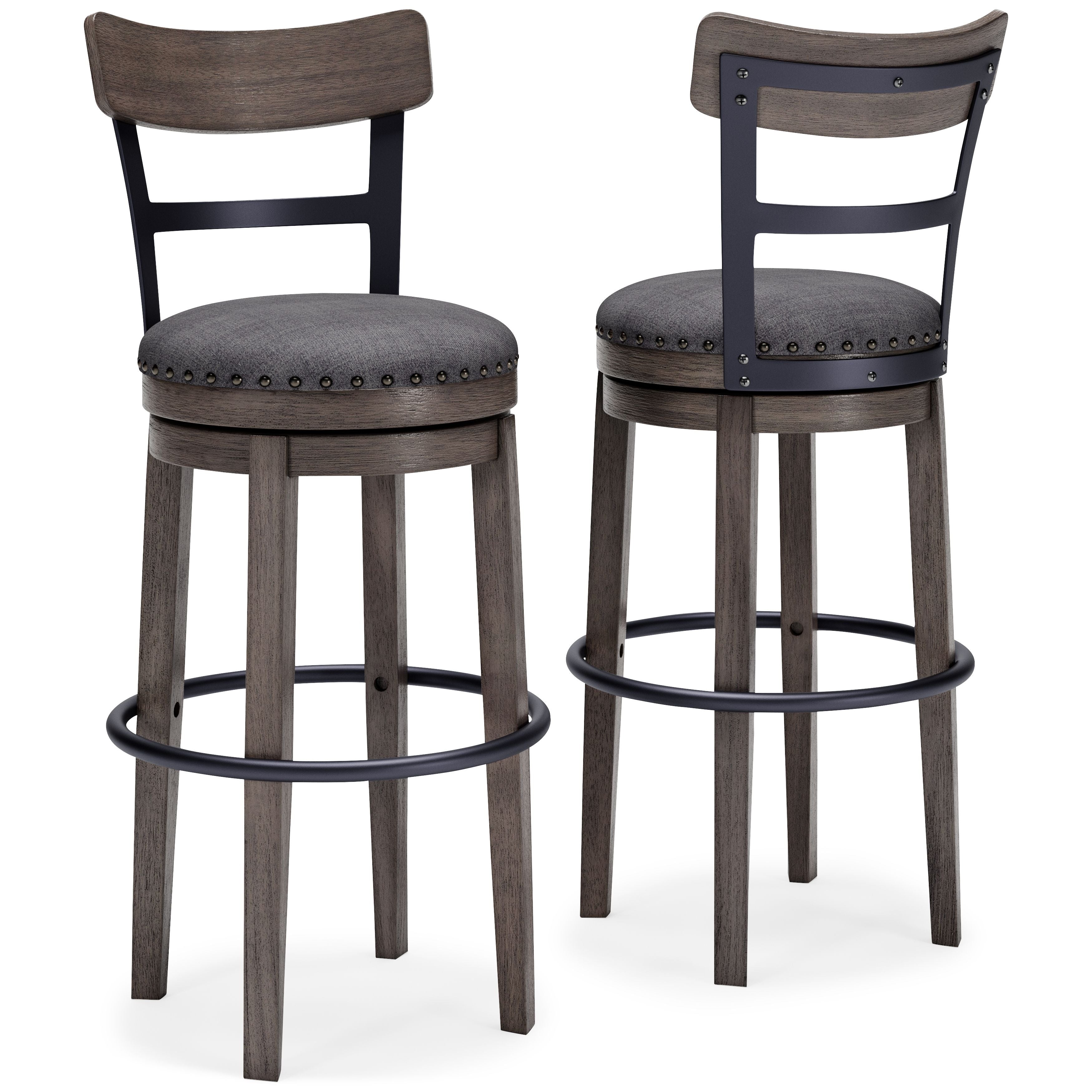 Caitbrook - Gris - Taburete de bar giratorio alto UPH