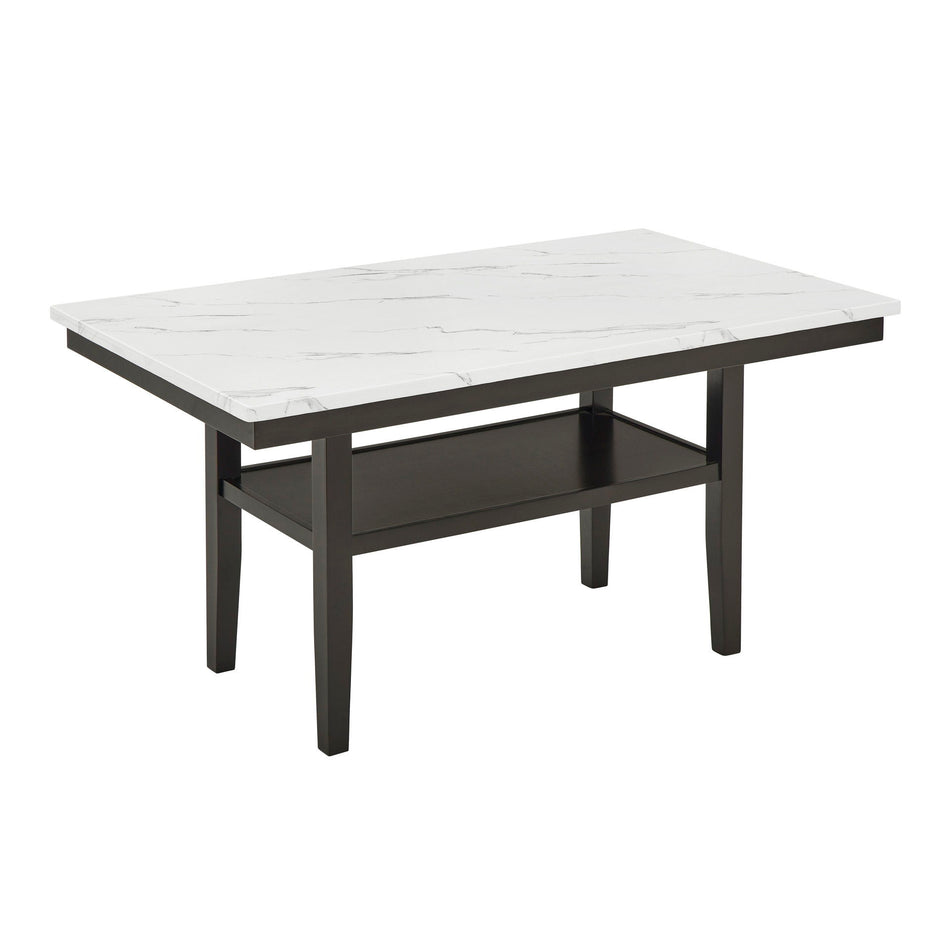Carissa - 60" Rectangle Dining Table With Storage Shelf - Black / White